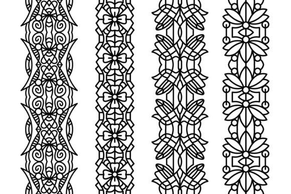 Ribbon Lace Patterns Gráfico Patrones de Papel Por G93