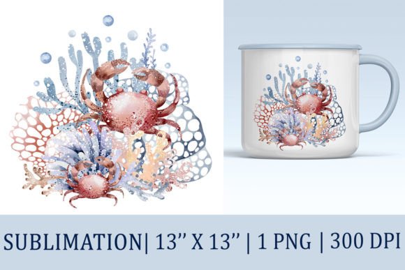 Sea Crab Sublimation, PNG Graphic T-shirt Designs By baturae7112