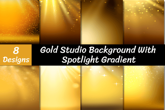 Gold Studio Background with Spotlight Graphic AI Graphics By VYCstore