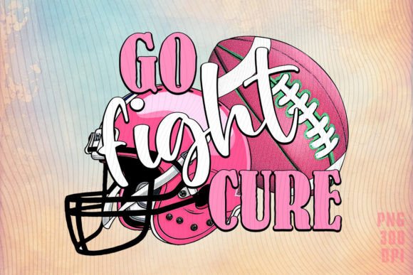 Go Fight Cure US Football Breast Cancer Grafik Druck-Vorlagen Von october.store