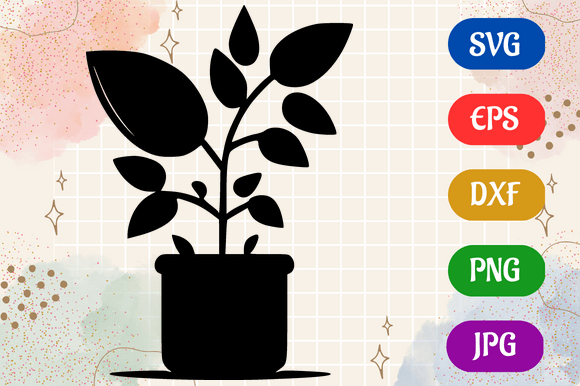 Plant, Black Isolated SVG Icon Digital Graphic AI Illustrations By Creative Oasis