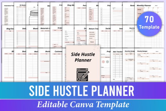 Side Hustle Planner Canva Kdp Graphic KDP Interiors By Mustafiz