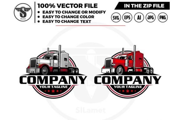 Trucking Logo - Truck Trailer Logo Gráfico Logotipos Por slLametDesigns