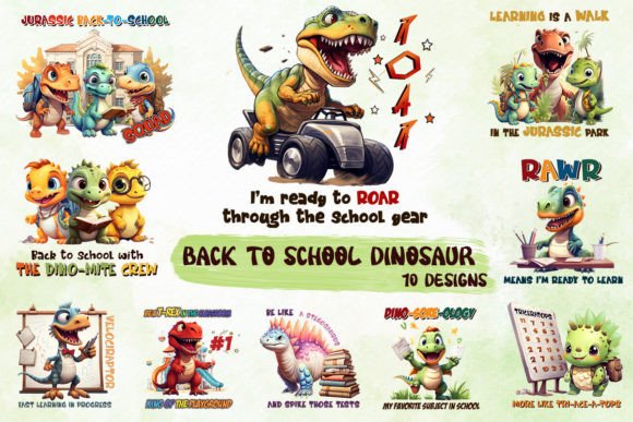 Back to School Dinosaur Bundle Afbeelding Crafts Door Lamos Sublimation