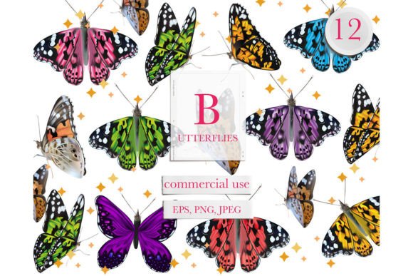 Butterfly Clipart, Summer Clipart Graphic Illustrations By UsisArt