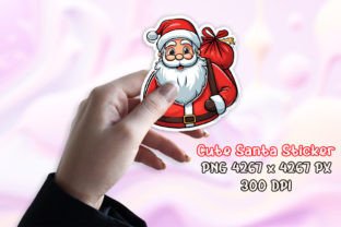Cute Santa Sticker Grafik Druckbare Illustrationen Von Graphic Ledger 1