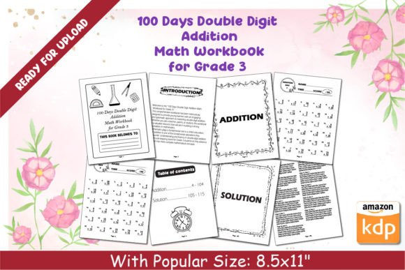 Double Digit Addition Math Workbook Gráfico Segundo curso Por little learners loom