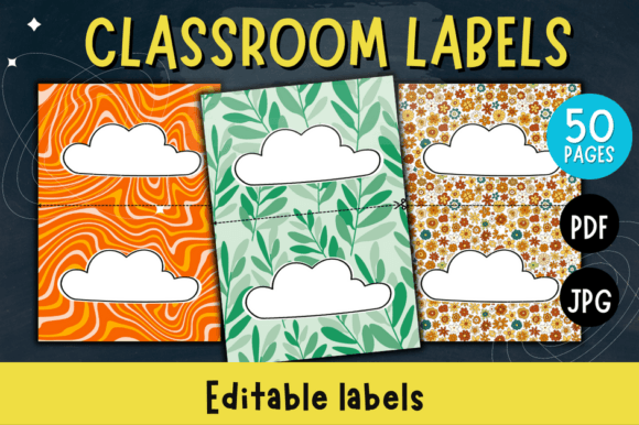Editable Classroom Labels Afbeelding Werkbladen en Lesmateriaal Door Ovi's Publishing