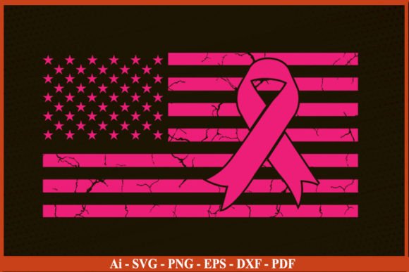 USA Flag Breast Cancer Awareness SVG PNG Graphic Crafts By Svgprintfile