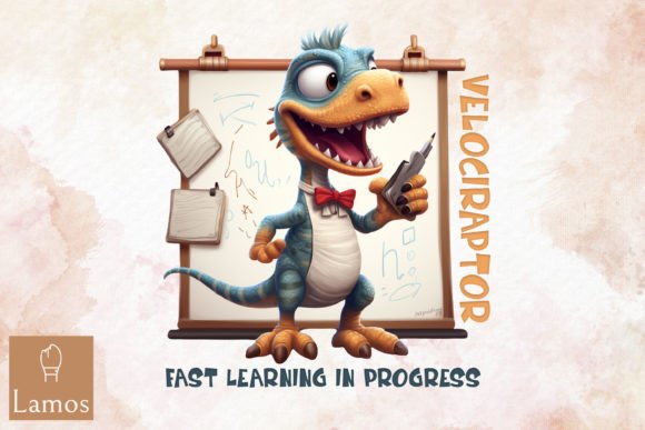 Velociraptor Fast Learning in Progress Graphic Crafts By Lamos Sublimation