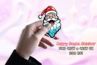 Angry Santa Claus Sticker Illustration Illustrations Imprimables Par Graphic Ledger 1