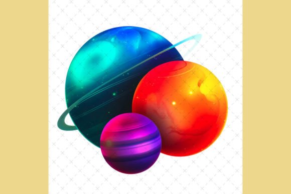 Glowing Planets Clipart Graphic Illustrations By Creative Kim Designs