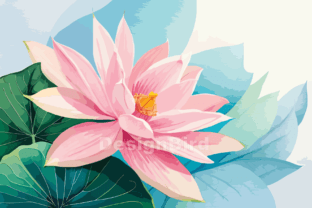 Lotus Flower Watercolor Art Illustration Graphic Illustrations By Designbird 1