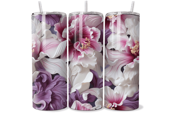 Seamless 3D Cattleya Orchid Wrap Graphic Crafts By LadyAndBuns