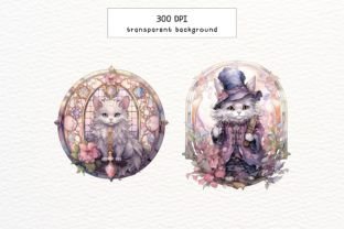 Stained Glass Witch Cat Watercolor Graphic Illustrations By Rabbyx 6