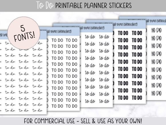 To Do Printable Planner Stickers Gráfico Plantillas de Impresión Por wunderdoodle
