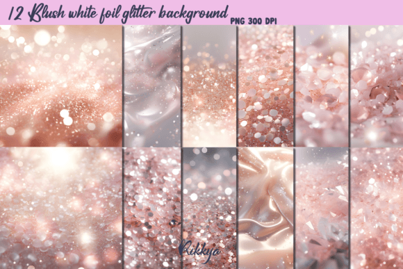 Blush White Foil Glitter Background Grafik KI Illustrationen Von Rikkya