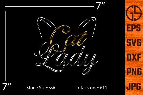 Cat Lady Rhinestone Template Graphic Crafts By Graphic Solution