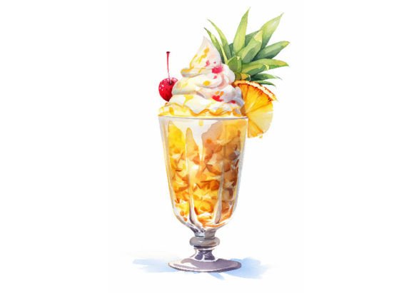 Cream-Topped Fruit Cup Clipart Grafik KI Illustrationen Von ANE