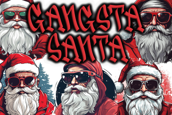 🌟Gangsta Santa Claus Clipart Design🌟 Graphic Illustrations By Mary's Designs