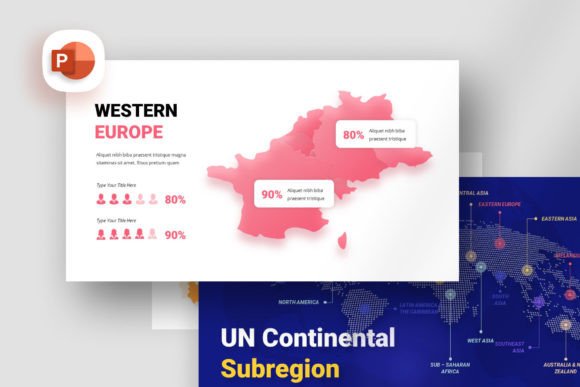 United Nation Subregion Map Presentation Graphic Presentation Templates By digitcase