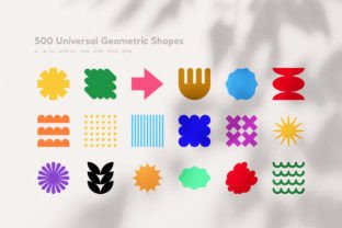 500 Geometric Shapes & Patterns Gráfico Iconos Por riennestudio 2