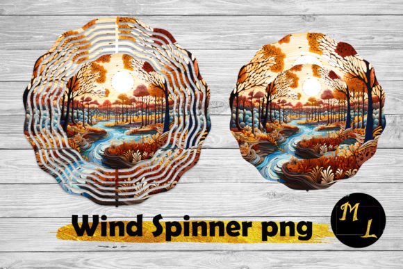 Fall Wind Spinner,Forest Wind Spinner Graphic AI Illustrations By daryaboska