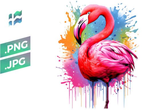 Flamingo Graphic AI Illustrations By MerchSuperb