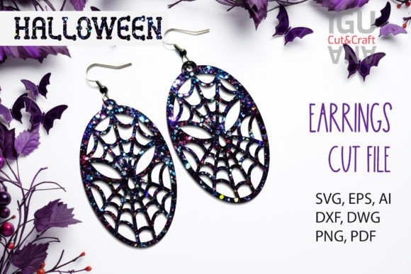 Halloween Earrings, Keychains, Skull SVG Gráfico SVG 3D Por IGUANA Cut and Craft