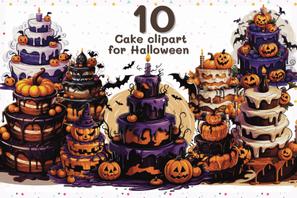 Sublimation Cute Cake for Halloween Graphic AI Illustrations By VeloonaP