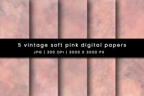 Vintage Soft Pink Digital Papers Graphic Backgrounds By Pugazh Logan