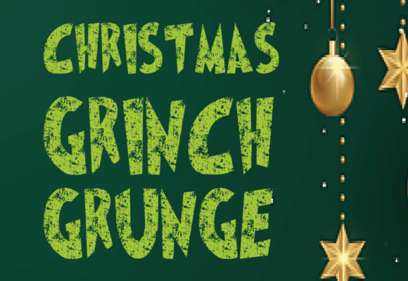 Christmas Grinch Grunge Sans Serif Font By GraphicsNinja