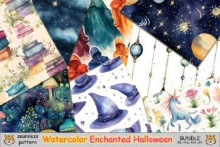 Enchanted Halloween Seamless Bundle Gráfico Patrones de Papel Por Meow.Backgrounds 1