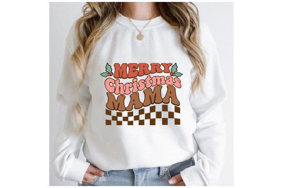 Merry Christmas Mama Sublimation Design Grafik T-shirt Designs Von Panda Art