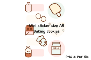 Mini Sticker Baking Cookies Graphic Illustrations By SPsweet 1