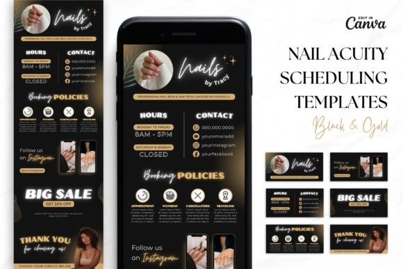 Nail Tech Acuity Scheduling • Canva Graphic Websites By OniriqveDesigns