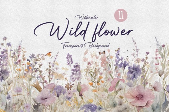 Watercolor Wildflower Collection Clipart Graphic Crafts By DesignBible