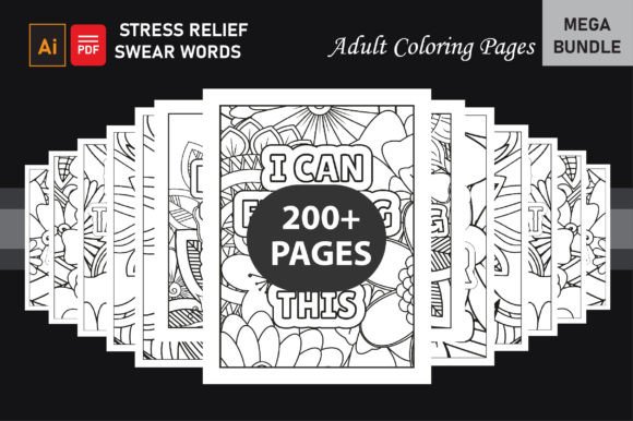 200+ Stress Relief Adult Coloring Pages Grafik Ausmalseiten & Malbücher für Erwachsene Von azzziz