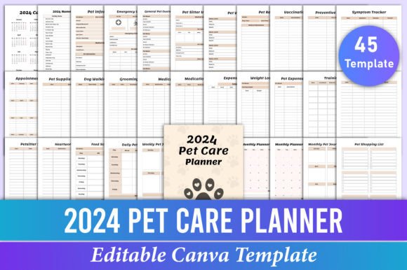 2024 Pet Care Planner Canva Kdp Grafica KDP Interni Di Mustafiz