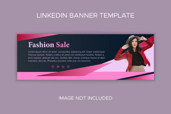 Fashion Women Gradient LinkedIn Cover Graphic Social Media Templates By Ju Design