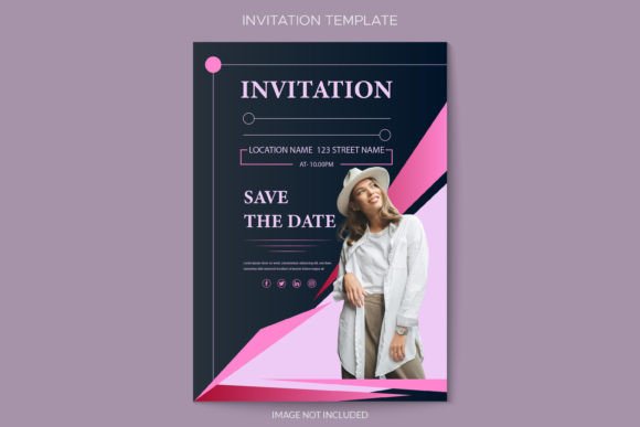 Fashion Women Gradient Show Invitation Grafika Szablony do Druku Przez Ju Design