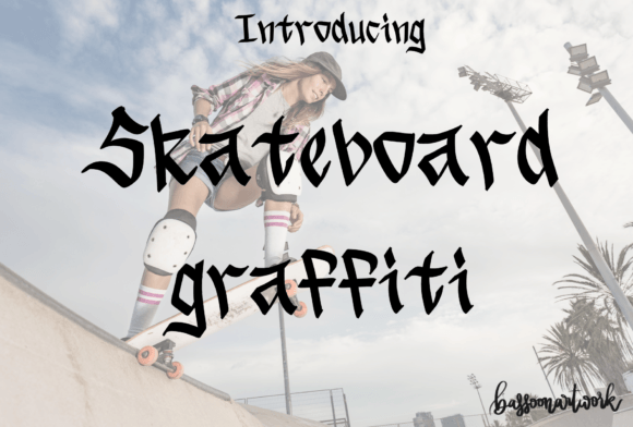Skateboard Graffiti Czcionki Gotyckie Czcionka Przez Bassoonartwork