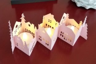 Christmas Village Tea Light Decor Weihnachten 3D SVG-Plotterdatei Von 3D SVG Crafts 2
