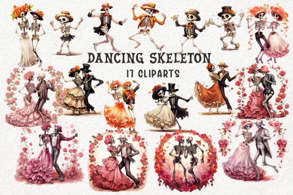 Dancing Skeleton Cliparts Bundle Graphic T-shirt Designs By Smoothies.art