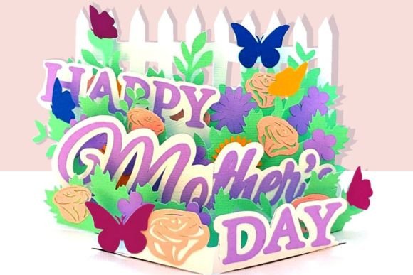 Mother's Day Garden 3D Pop Up Mother's Day 3D SVG Craft By 3D SVG Crafts