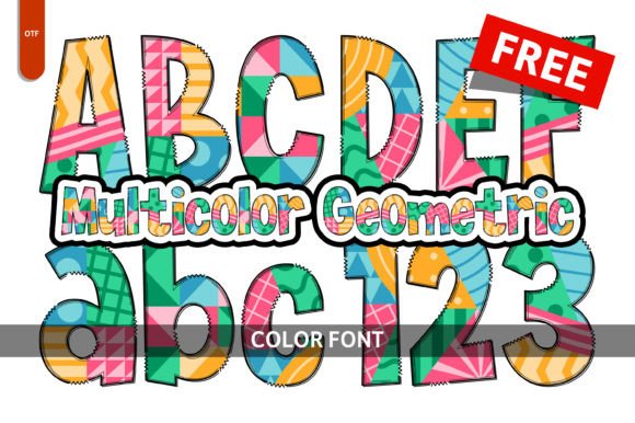 Multicolor Geometric Color Fonts Font By Imagination Switch