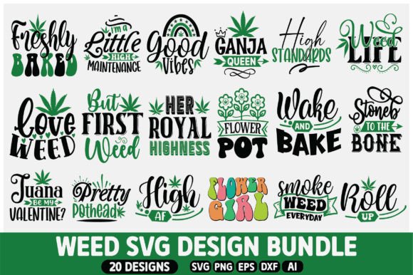 Weed Svg Design Bundle Gráfico Artesanato Por DESIGN STORE