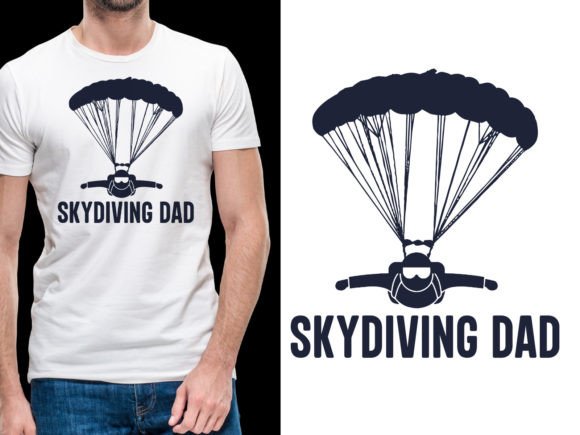 Skydiving Dad Tshirt Design Graphic T-shirt Designs By ui.sahirsulaiman