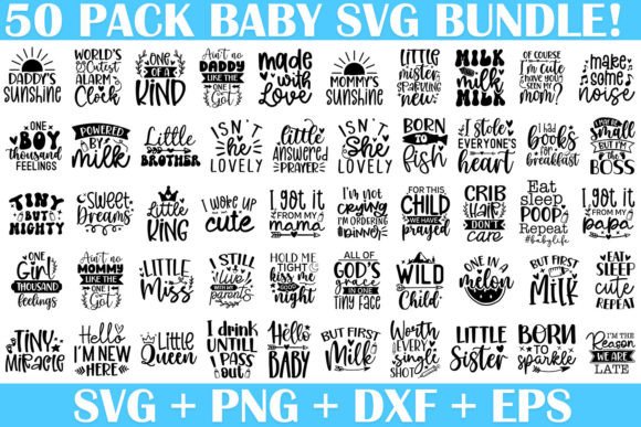 Baby Sayings SVG Bundle | Funny Baby SVG Graphic Crafts By Zoomksvg
