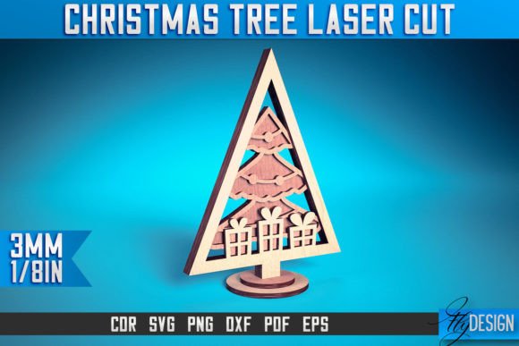 Christmas Tree Laser Cut SVG Grafika Rękodzieła Przez flydesignsvg